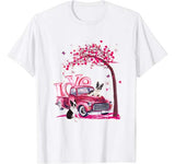 Valentines Day LOVE Pickup Truck Boston Terrier T-Shirt