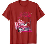 Valentines Day LOVE Pickup Truck Boston Terrier T-Shirt