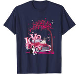 Valentines Day LOVE Pickup Truck Boston Terrier T-Shirt
