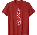Valentines Day Neck Tie Heart Youth Kids Boys Men Love Gifts T-Shirt