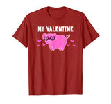 Valentine’s Day Pig Lover Gift MY VALENTINE Girls Women Mom T-Shirt