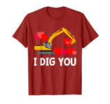 Valentine’s Day Shirt for Boys Heart Tractor Loving Funny T-Shirt