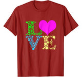 Valentines Day Shirts For Girls LOVE Heart Women
