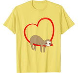 Valentine’s Day Sloth T-Shirt Gifts for Girls Women Sloths