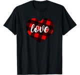 Valentine’s Days Buffalo Plaid Heart Tee – Men Women T-shirt