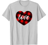 Valentine’s Days Buffalo Plaid Heart Tee – Men Women T-shirt