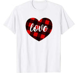 Valentine’s Days Buffalo Plaid Heart Tee – Men Women T-shirt
