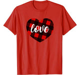 Valentine’s Days Buffalo Plaid Heart Tee – Men Women T-shirt