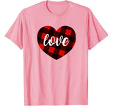 Valentine’s Days Buffalo Plaid Heart Tee – Men Women T-shirt