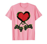 Video Gamer Heart Controller Valentine’s Day Shirt Kids Boys T-Shirt