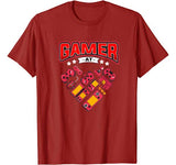 Video Gamer at Heart Gift Mens Boys Valentines Day T-Shirt
