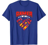 Video Gamer at Heart Gift Mens Boys Valentines Day T-Shirt