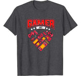 Video Gamer at Heart Gift Mens Boys Valentines Day T-Shirt