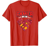 Video Gamer at Heart Gift Mens Boys Valentines Day T-Shirt