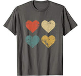 Vintage Hearts Cool Retro Valentines Day Gift for Women Men T-Shirt