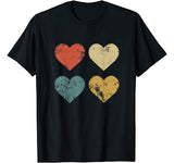Vintage Hearts Cool Retro Valentines Day Gift for Women Men T-Shirt