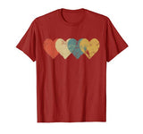Vintage Hearts Cool Retro Valentines Day Gift for Women Men T-Shirt