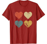 Vintage Hearts Cool Retro Valentines Day Gift for Women Men T-Shirt