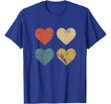 Vintage Hearts Cool Retro Valentines Day Gift for Women Men T-Shirt