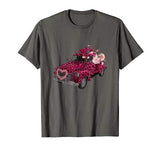 Vintage Pink Leopard Print Truck And Flowers Valentines Day T-Shirt