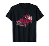 Vintage Pink Leopard Print Truck And Flowers Valentines Day T-Shirt