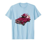 Vintage Pink Leopard Print Truck And Flowers Valentines Day T-Shirt