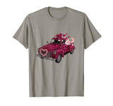 Vintage Pink Leopard Print Truck And Flowers Valentines Day T-Shirt