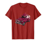 Vintage Pink Leopard Print Truck And Flowers Valentines Day T-Shirt