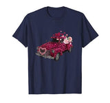 Vintage Pink Leopard Print Truck And Flowers Valentines Day T-Shirt