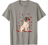 Women Gifts Rose English Mastiff Happy Valentine’s Day T-Shirt