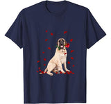 Women Gifts Rose English Mastiff Happy Valentine’s Day T-Shirt