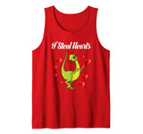 Womens Valentines Day Dinosaur ” I Steal Hearts ” T-rex Tank Top