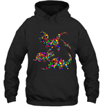 Womens Colourful Dinosaur International dot day V Neck T Shirt Hoodie