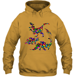 Womens Colourful Dinosaur International dot day V Neck T Shirt Hoodie