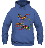 Womens Colourful Dinosaur International dot day V Neck T Shirt Hoodie