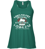 Womens Funny, International Kissing Day, Kisses for free. One day V Neck T Shirt Racerback Tank