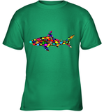 Womens Colourful Shark International dot day V Neck T Shirt Youth T-Shirt