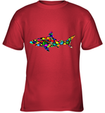 Womens Colourful Shark International dot day V Neck T Shirt Youth T-Shirt