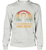 Womens 19th Amendment 1920 2020 Women's Right To Vote Retro Sunset V Neck T Shirt Long Sleeve T-Shirt