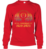 Womens 19th Amendment 1920 2020 Women's Right To Vote Retro Sunset V Neck T Shirt Long Sleeve T-Shirt
