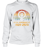 Womens 19th Amendment 1920 2020 Women's Right To Vote Retro Sunset V Neck T Shirt Long Sleeve T-Shirt