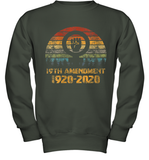 Womens 19th Amendment 1920 2020 Women's Right To Vote Retro Sunset V Neck T Shirt Youth Sweatshirt