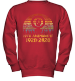 Womens 19th Amendment 1920 2020 Women's Right To Vote Retro Sunset V Neck T Shirt Youth Sweatshirt
