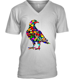 Womens Colourful Dove Bird International Dot day V Neck T Shirt V-Neck T-Shirt