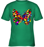 Womens Colourful Butterfly International dot day V Neck T Shirt Youth T-Shirt