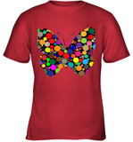 Womens Colourful Butterfly International dot day V Neck T Shirt Youth T-Shirt