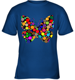 Womens Colourful Butterfly International dot day V Neck T Shirt Youth T-Shirt