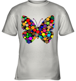 Womens Colourful Butterfly International dot day V Neck T Shirt Youth T-Shirt