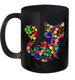Womens Colourful Cat International dot day V Neck T Shirt Ceramic Mug 11oz