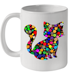 Womens Colourful Cat International dot day V Neck T Shirt Ceramic Mug 11oz